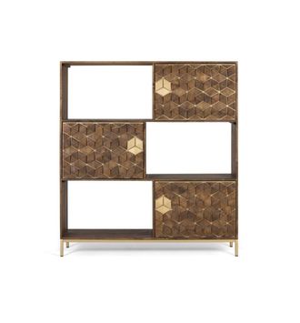 Giner&Colomer Librer&iacute;a de madera de mango y detalles dorados