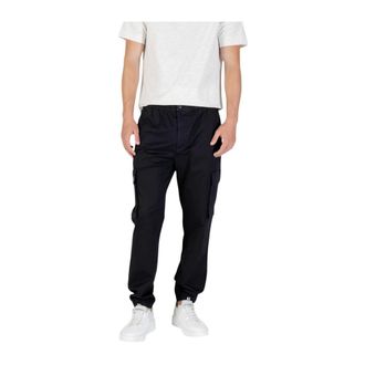 Calvin Klein Jeans Sweatpants, male, Black, Size: XS Zip and Button Trousers with Side Pockets