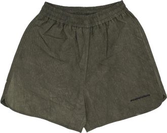 Acupuncture Groene Stretch Shorts met Elastische Taille - Heren - Bermuda - Groen - S - Katoen - Korte Broeken