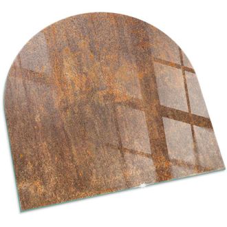 Tulup Vetro Decorativo Per Camino E Soggiorno Piastra In ESG Vetro Moderno Per Stufa A Legna Per Camino Struttura ruggine come sfondo 100x100 cm