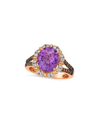 Le Vian 14K Rose Gold 3.89 ct. tw. Diamond & Amethyst Cocktail Ring