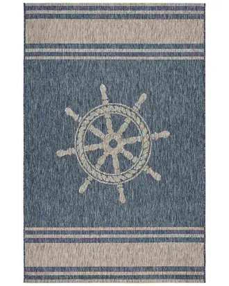 LR Home Lr Home Coastal Graphic Print Indoor/Outdoor Performance Area Rug