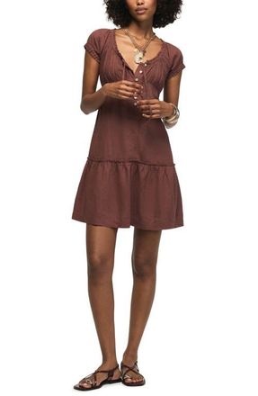 Lucky Brand Market Short Sleeve Minidress in Marron at Nordstrom, Size X-Small