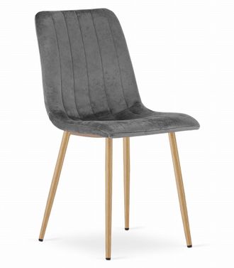OEM Silla Lava - Terciopelo Gris Oscuro / Patas Color Madera X 1