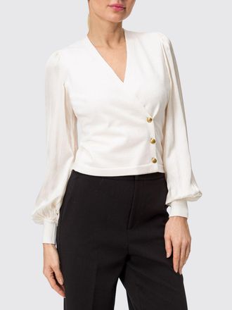 Twinset Top in maglia a portafoglio in misto viscosa con scollo a V
