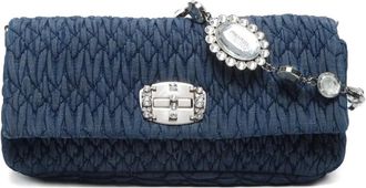 Miu Miu Borsa a spalla in denim matelassé 2010 - Blu
