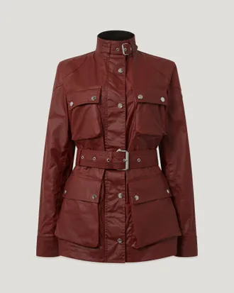 Belstaff Chaqueta Trialmaster Para Mujer Algod&oacute;n Encerado Rojo Rally Oscuro Eu 38
