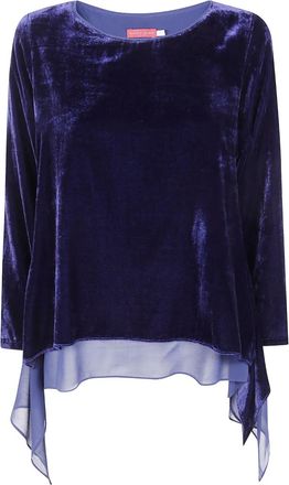 Bianco Levrin Fluwelen top - Blauw