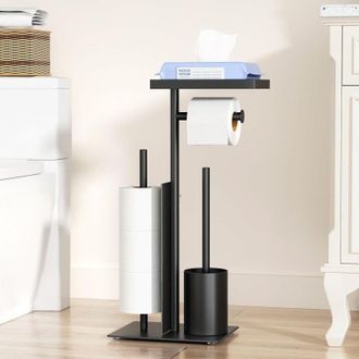 OEM Portarrollos De Papel Higi&eacute;nico De Acero Inoxidable Con Soporte Para Escobilla Y Toallitas H&uacute;medas, 3 Rollos, Independiente, Dise&ntilde;o Desmontable - Ulis