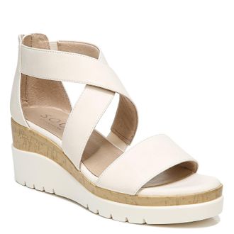 Naturalizer Womens Soul, Goodtimes Wedge Sandal, Porcelain Beige Synthetic, 10 UK