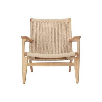 Carl Hansen & Søn Lounge armchair Wegner - Natural wood - Paper cord - Designer Hans J. Wegner