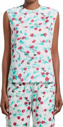 Marni Sleeveless Crewneck With Zipper In Lily White