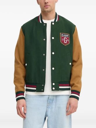 GANT Varsity embroidered-badge bomber jacket - Green