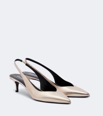 Isabel Marant Padim metallic leather slingback pumps