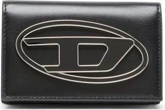 Diesel Leather card holder with enamelled Oval D - Card cases - Woman - Black