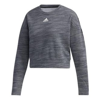 adidas (WMNS) adidas Short Round Neck Pullover Sports Gray GE1131