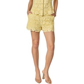 English Factory Floral lace Shorts in Butter Yellow at Nordstrom, Size Medium