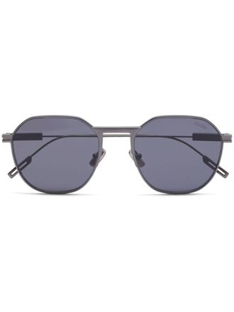 Ermenegildo Zegna Occhiali da sole squadrati - Grigio