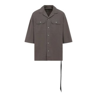 Rick Owens Pocket Tie Shirt - male - Rick Owens - Short Sleeve Shirts - Gray - XL - Shirts