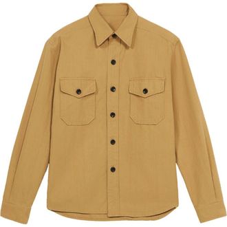 Fortela Military Cotton Overshirt in Camel at Nordstrom, Size X-Small Eu