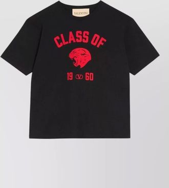 Valentino Garavani cotton panther print loose fit short sleeve t-shirt