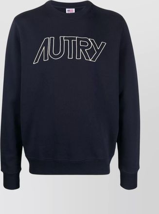 Autry crew neck cotton jersey fleece sweatshirt