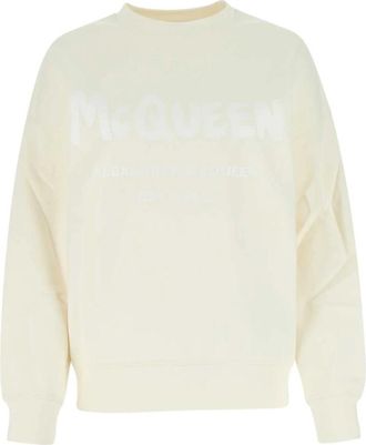 Alexander McQueen Ivoor Katoenen Oversized Sweatshirt - Dames - Sweatshirts - Wit - XS - Katoen - Hoodies & sweatvesten