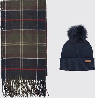 Barbour Set regalo con sciarpa e cappello in motivo tartan a contrasto