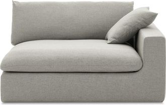 Castlery Grey Right Wide Chaise | Dawson by Castlery, Grey, Feather-Filled Cushions, Cloud-Like Lounge Experience