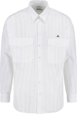 Vivienne Westwood White Achilles Striped Cotton Shirt