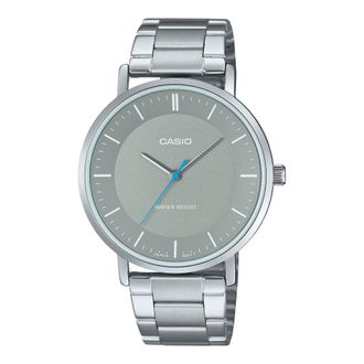 Casio Mens Mens Gray Dial Minimalist Stainless Steel Watch - MTP-VT04D-8EDF