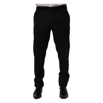 Dolce & Gabbana Wool Skinny-Leg Dress Trousers - male - Dolce & Gabbana - Suit Trousers - Black - XL - Trousers