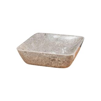 Wanda Collection Lavabo encimera cuadrado para cuarto de ba&ntilde;o 40 cm gris