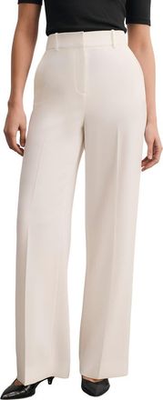The Fold Adelaide Clever Crepe Wide Leg Trousers in Ivory at Nordstrom, Size 10
