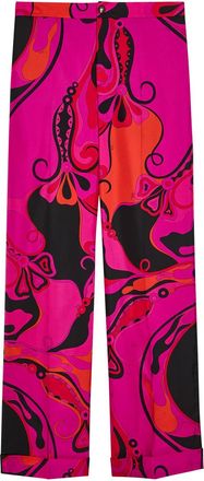 Pucci Printed Straight-leg Silk Trousers - Pink - Xxs (UK4 / Xxs)