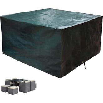 OEM Funda Para Muebles De Exterior, Funda Para Mesa Cuadrada De Patio - Resistente Al Viento Y A Los Rayos Uv, 125x125x71cm Verde -crezuo
