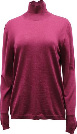 Marni Long Sleeve Turtleneck Sweater in Maroon Wool