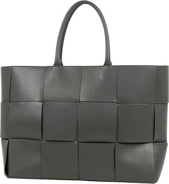 Bottega Veneta Gray Leather Tote Bag (Pre-Owned)
