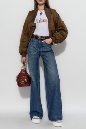 Chlo&eacute; T-shirt With Logo, Womens, White