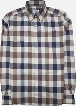 Aquascutum Mens Aquascutum Macro Iconic Shirt Macro Check 30 - White - Size: 38/Regular