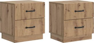 vidaXL Armario De Noche 2 Uds. Roble Artisan 43 X 34,5 X 44,5 Cm Vidaxl