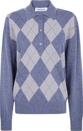R&oacute;he Polo Wool Check Argyle Mouline