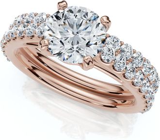 Pompeii3 Certified 2 3/4Ct Diamond Engagement Wedding Ring Set 14k Gold Lab Grown Size: 9