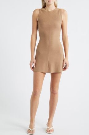 Solid & Striped The Lucerne Sleeveless Knit Minidress in Camel at Nordstrom, Size X-Small