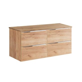 Petits Meubles Mueble bajo lavabo 120 cm y encimera estratificado marr&oacute;n