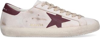 Golden Goose White Super-Star Distressed Leather Low-Top Sneakers