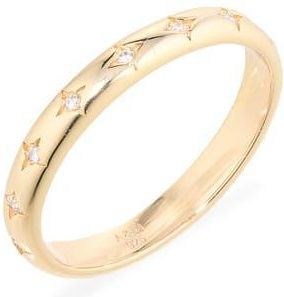 Astrid & Miyu Cosmic Star Band Ring in Gold at Nordstrom, Size 6.75