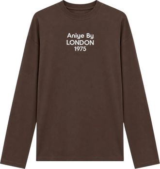 Aniye By Maglia Long Sleeve met Print op de voorkant - Dames - Longsleeves - Bruin - XS - Katoen - Tops