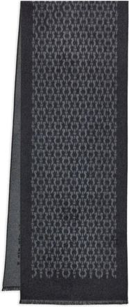 Ferragamo Foulard in seta con stampa Gancini - Grigio