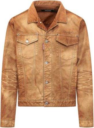 Dsquared2 Jassen, Heren, Bruin, M, Katoen, Over Jean Jacket